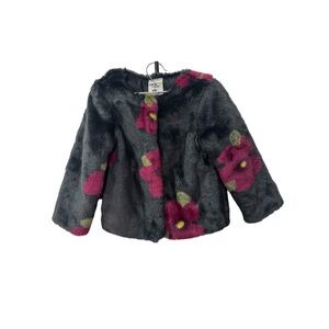 Genuine Kids from OshKosh B'gosh toddler girl's black faux fur jacket 4T